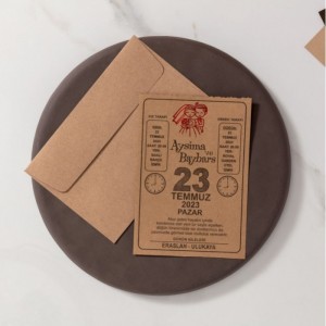 Kraft Kağıda Takvimli Zarflı Davetiye