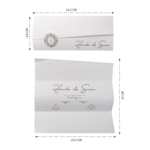 Altın Yaldız Süslemeli Katlamalı Düğün Davetiyesi