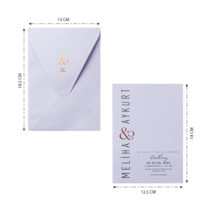 İçi Dışı Gri Altın Yaldız Baskılı Düğün Davetiyesi