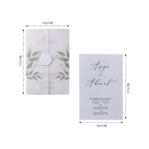 Katlamalı Aydınger Zarflı Etiketli Düğün Davetiyesi
