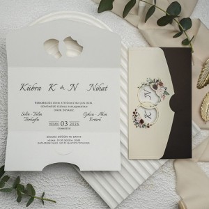 Siyah Krem Renkli Pencereli Davetiye