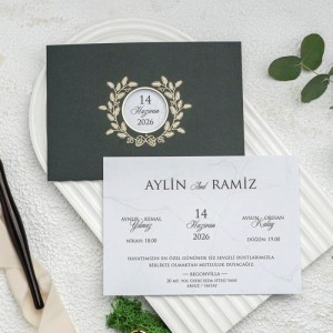 Yeşil Yatay Pencereli Davetiye