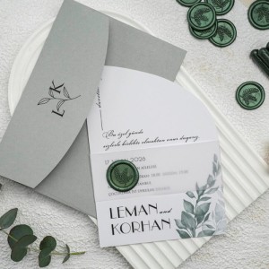 Gri Zarflı Mühürlü Davetiye