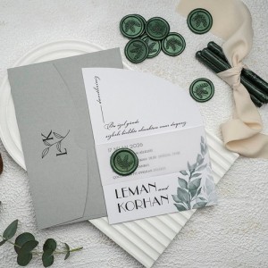 Gri Zarflı Mühürlü Davetiye