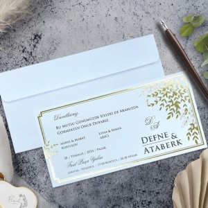 Yaldız Süslemeli Yatay Tasarım Davetiye