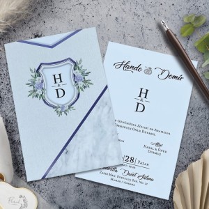 Gri Modern Tasarımlı Zarflı Davetiye