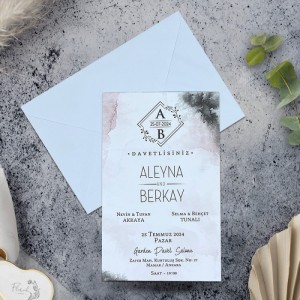 Pastel Renk Tasarımlı Davetiye