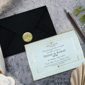 Yaldız Süslemeli Mühürlü Davetiye