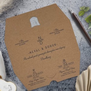Kraft Kağıt Katlamalı Davetiye