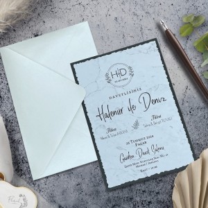 Beyaz Zarflı Sade Davetiye