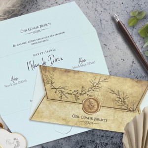 Mühür Görünümlü Katlamalı Davetiye