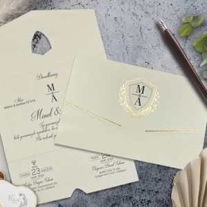 Sade Pencereli Yaldızlı Davetiye