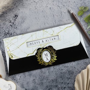 Pencereli Yaldız Süslemeli Katlamalı Davetiye