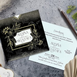 Siyah Pencereli Zarflı Davetiye