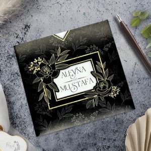 Siyah Pencereli Zarflı Davetiye