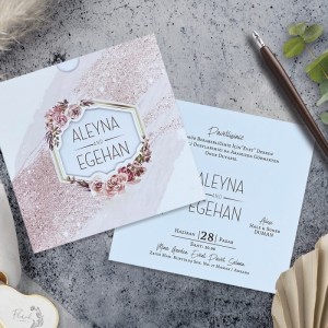 Kare Pencereli Zarflı Davetiye