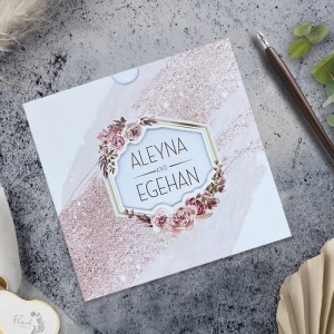 Kare Pencereli Zarflı Davetiye