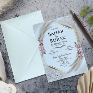 Beyaz Zarflı Modern Davetiye