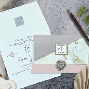 Katlamalı Pencereli Mermer Desen Davetye