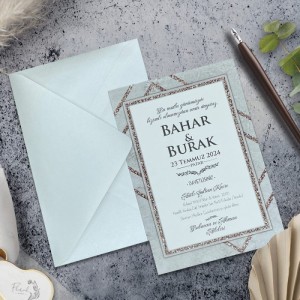 Çerçevesi Desenli Zarflı Davetiye