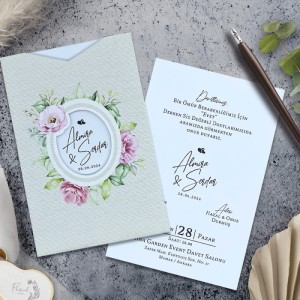 Oval Pencereli Zarflı Davetiye