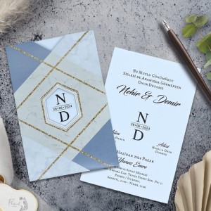 Pencereli Zarflı Modern Tasarımlı Davetiye