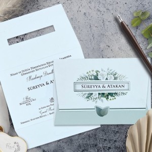 Pencereli Çiçekli Katlamalı Davetiye