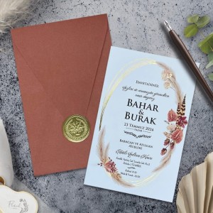 Kahverengi Zarflı Mühürlü Davetiye