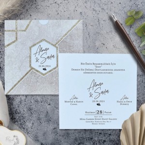 Pencereli Kahverengi Zarflı Davetiye