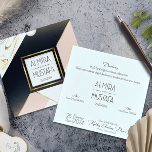 Pencereli Kare Zarflı Modern Davetiye