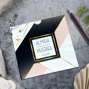 Pencereli Kare Zarflı Modern Davetiye
