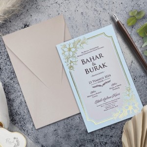 Üçgen Kapaklı Pembe Zarflı Davetiye