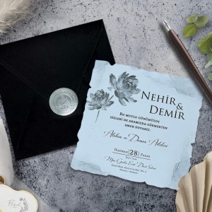 Kenarları Özel Kesim Mühürlü Davetiye