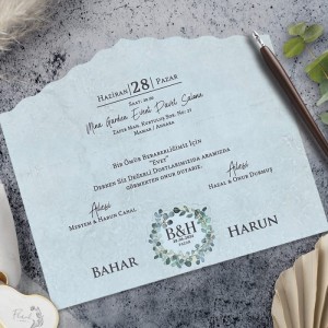 Dalgalı Kesim Katlamalı Davetiye