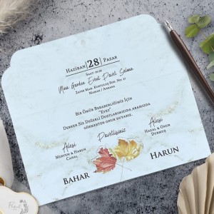 Katlamalı Zarfsız Sade Davetiye