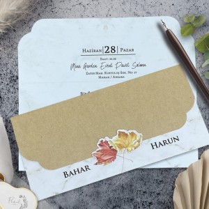 Katlamalı Zarfsız Sade Davetiye