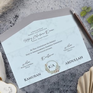 Bej Rengi Katlamalı Davetiye