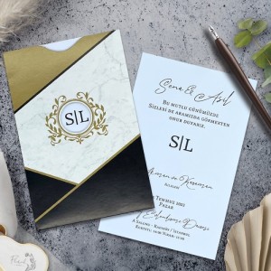 Modern Tasarımlı Pencereli Zarflı Davetiye