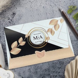 Renkli Oval Pencereli Katlamalı Davetiye