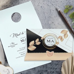 Renkli Oval Pencereli Katlamalı Davetiye