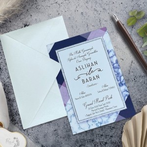 Çerçevesi Mermer Desenli Davetiye