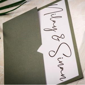 Dışı Yeşil Yandan Katlamalı Davetiye