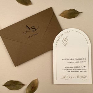 Kraft Kağıttan Zarflı Davetiye