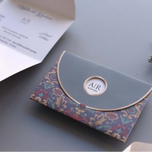 Otantik Desenli Katlamalı Davetiye