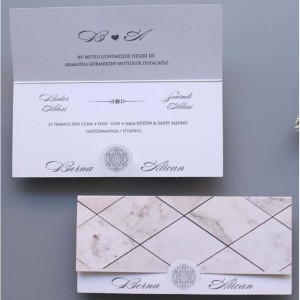 Sade Çizgili Katlamalı Davetiye