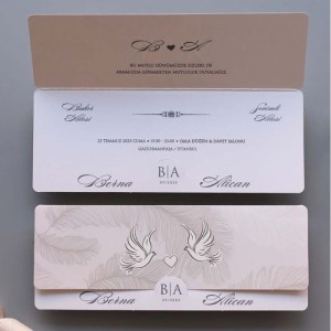 Aşık Kuşlar Katlamalı Davetiye