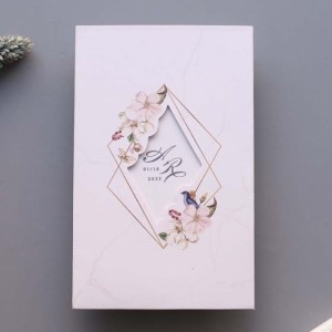 Pencereli Zarflı Çiçekli Davetiye