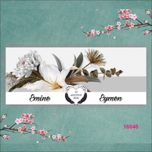 Kalpli Çiçek Aranjmanlı Katlamalı Düğün Davetiyesi