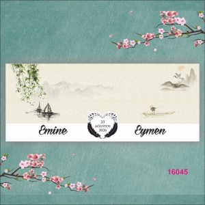 Kalpli Nehir Manzaralı Katlamalı Düğün Davetiyesi