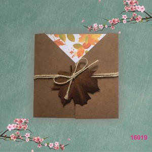 Özel Kesim Katlamalı İpli Etiketli Düğün Davetiyesi